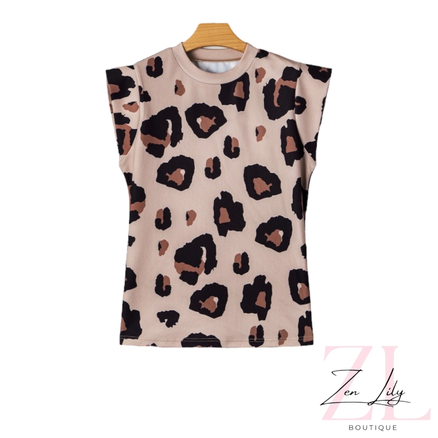 Leopard Cap Sleeve Top