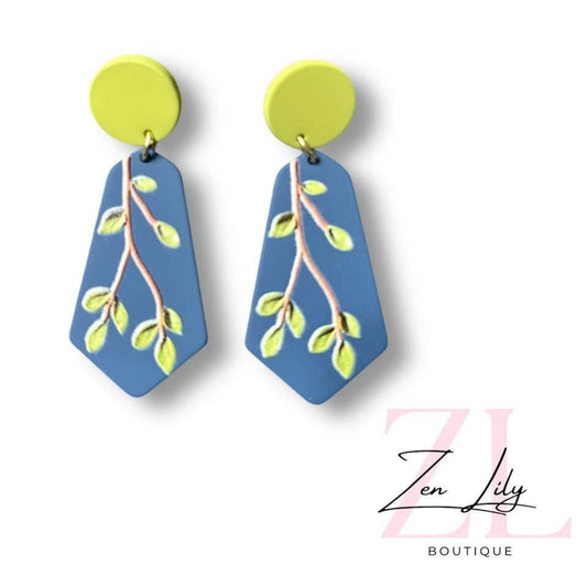 Royal Blue Floral Dangles - 2 Options