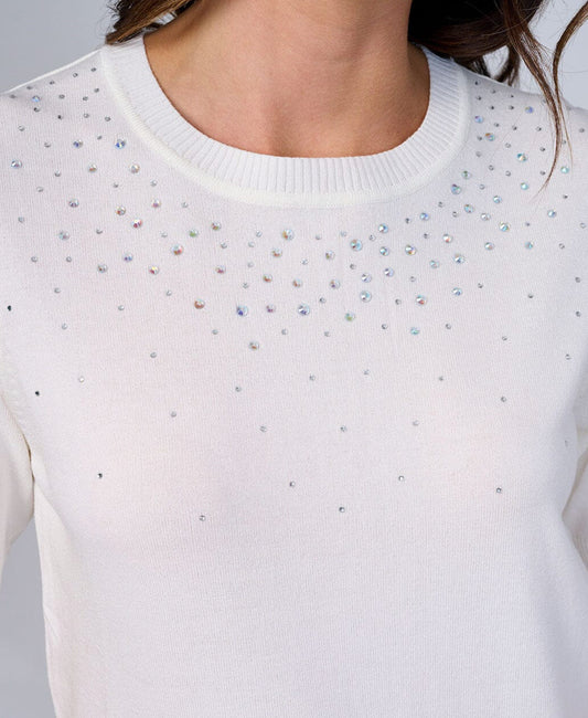 Studded Detail Knit Top - Multiple Colors