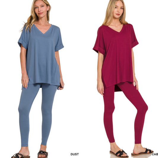 Brushed Fabric Legging Set