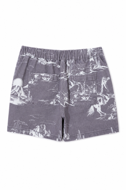 Western Print Pull On Shorts