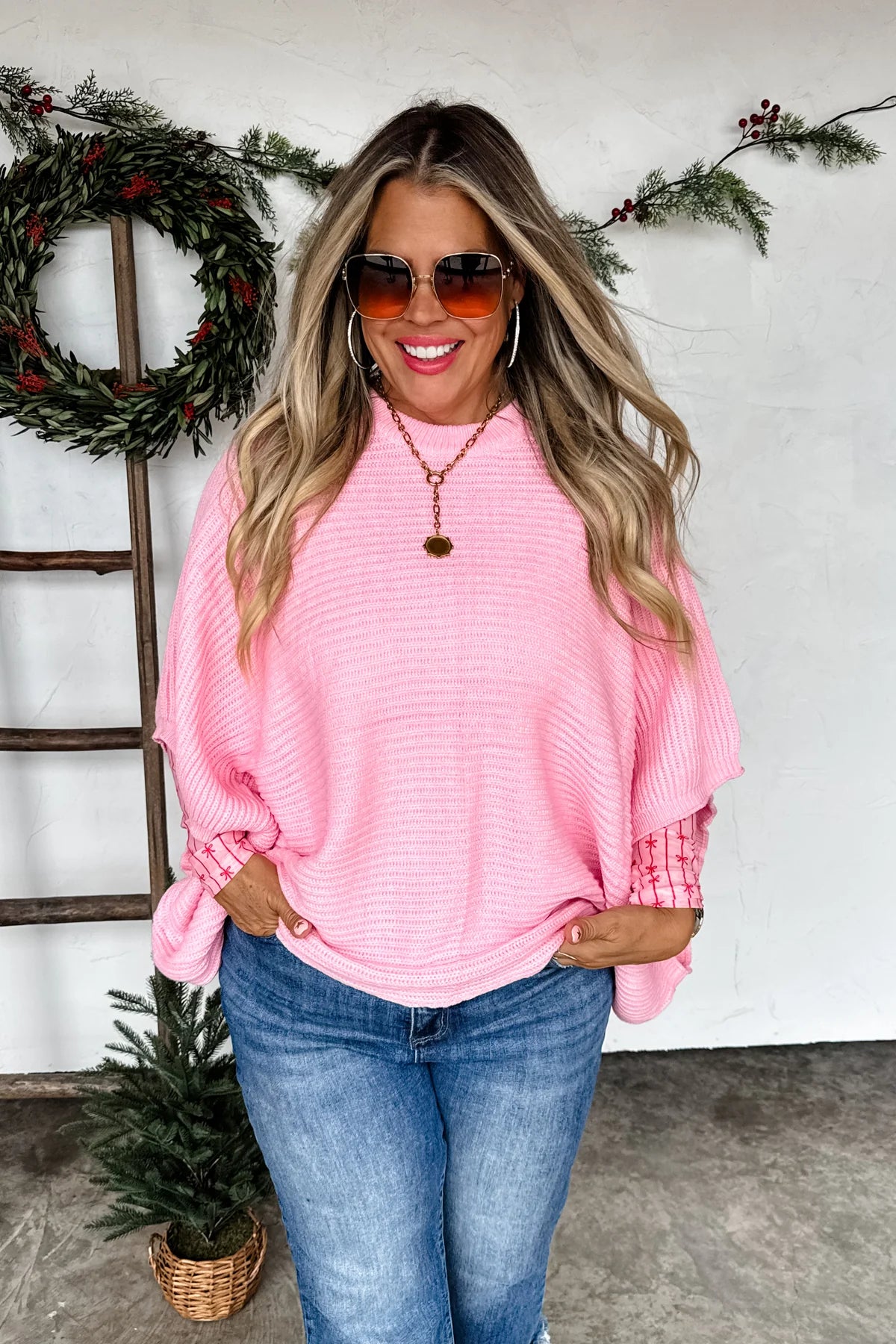 Preorder - Christmas Meg Poncho Pullover - Multiple Colors