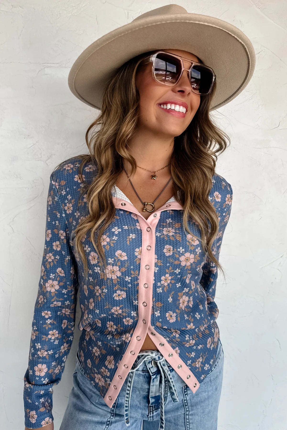 *Preorder-Kori Snap Button Waffle Top - 4 Options