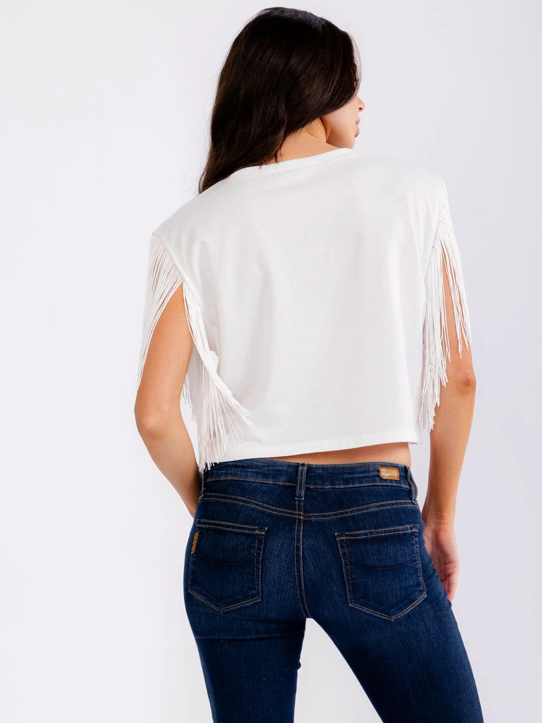 Fringe Sleeve Cowgirl Crop Top - 2 Color Options