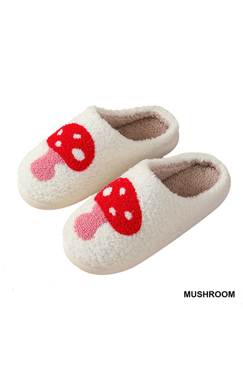 Mushroom Slippers in White