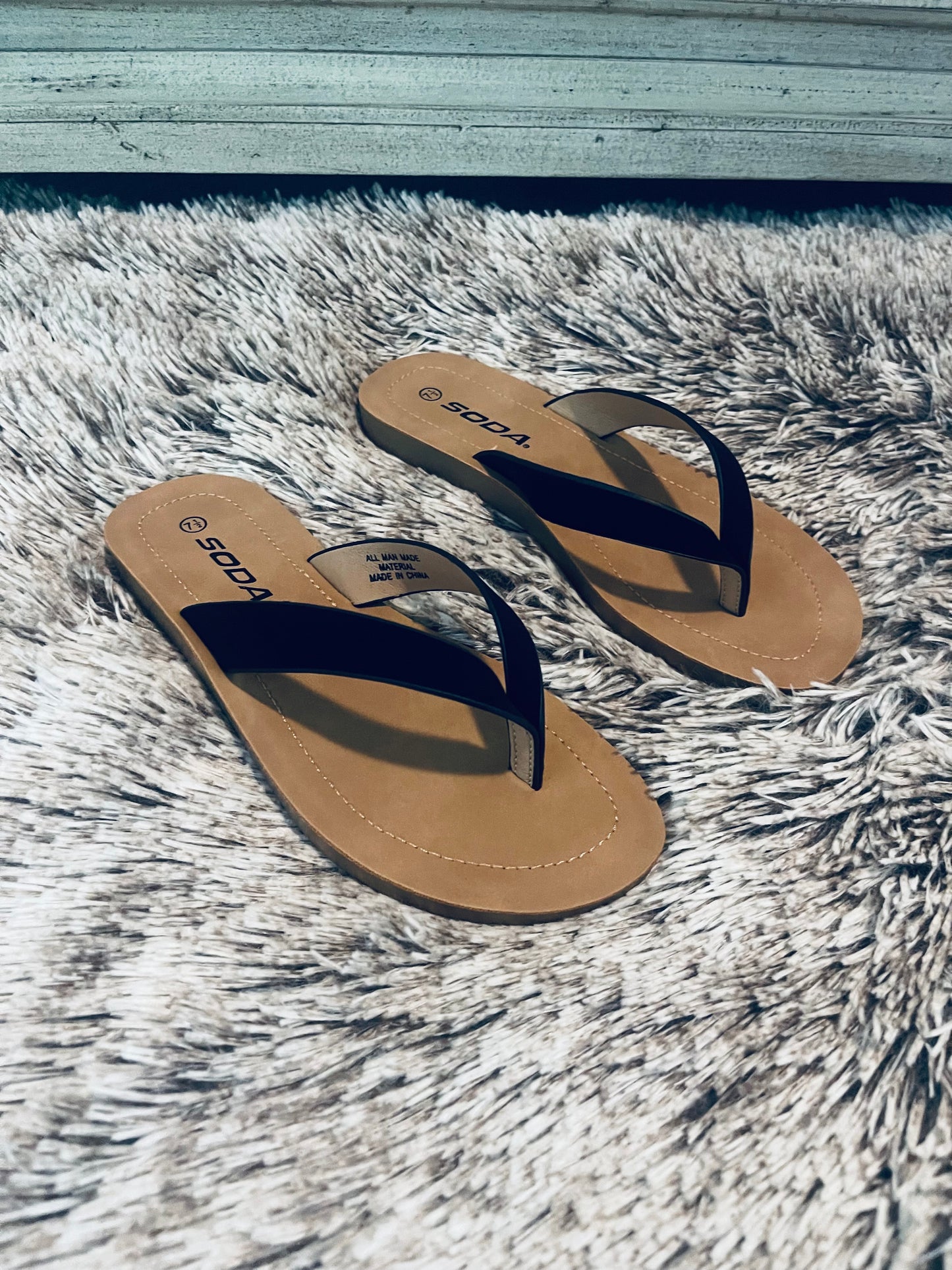 Ella Flip Flops in Black