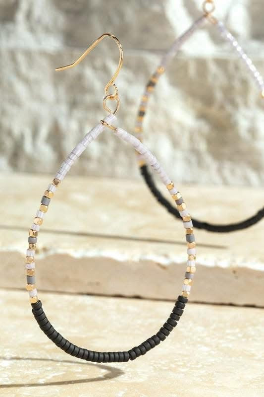 Seed Bead Tear Drop Earrings