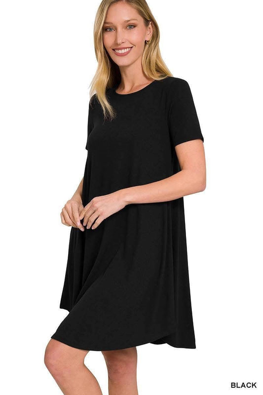 Short Sleeve Dress With Pockets