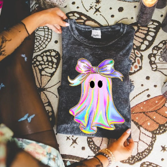 Pretty Girly Ghost Black Vintage Tee