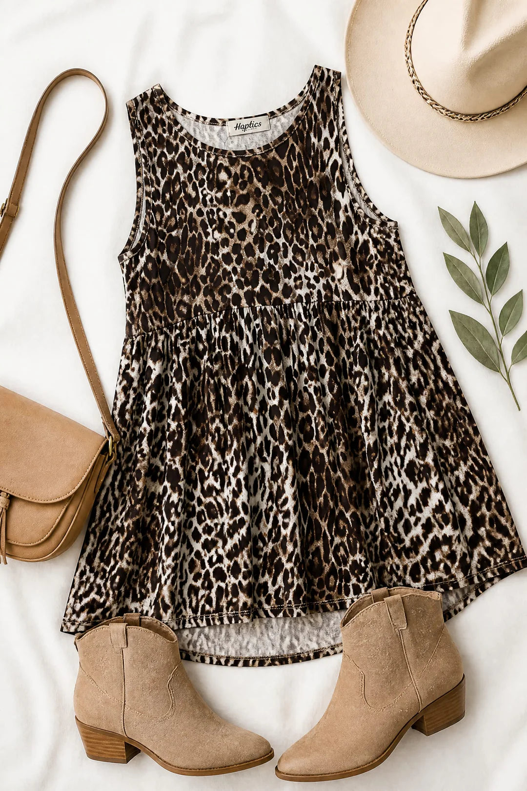 Leopard Sleeveless Babydoll Top