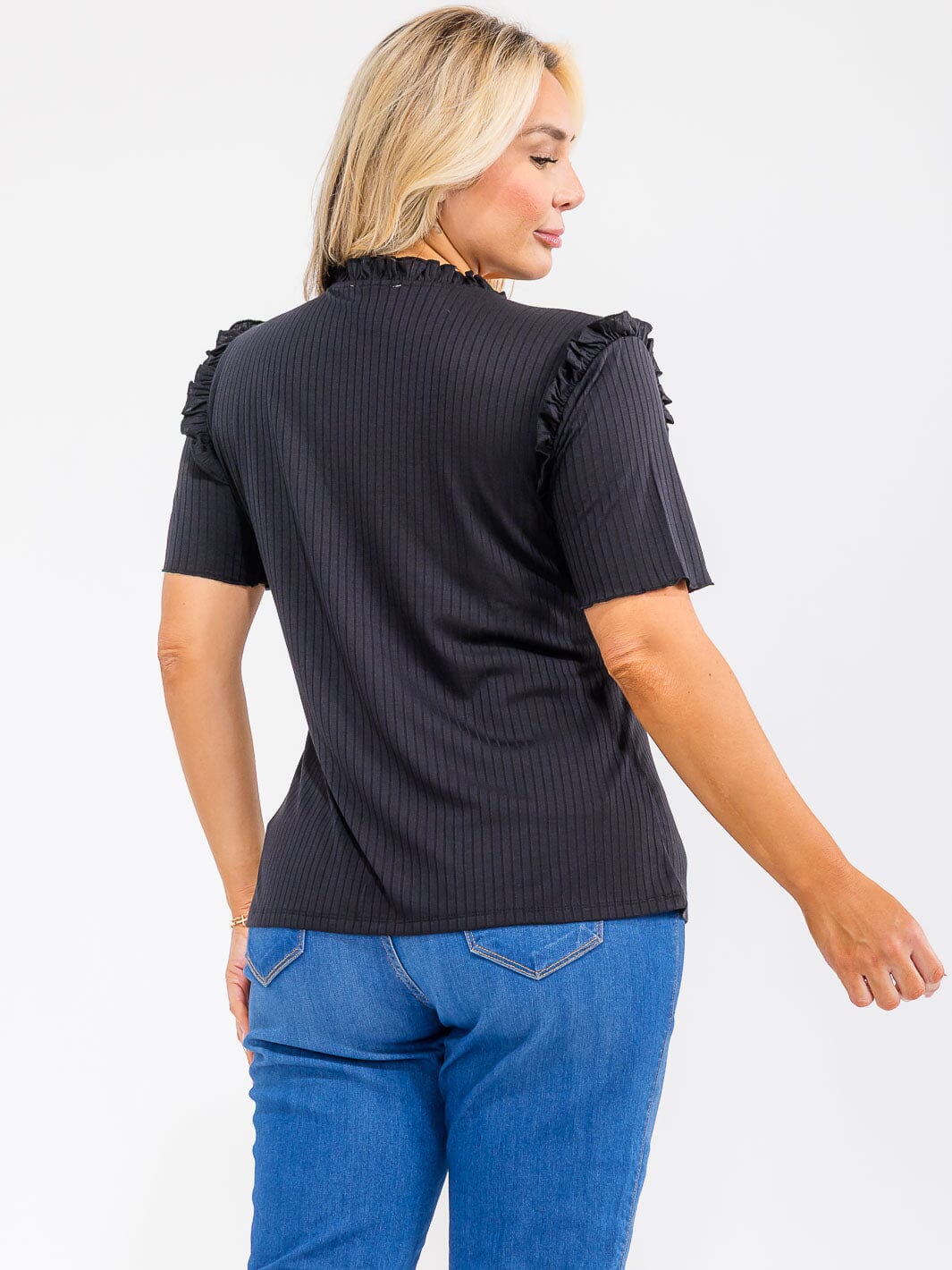 Ruffled Ribbed Top