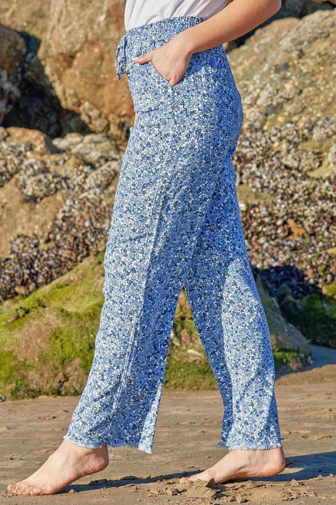 Printed Linen Pants