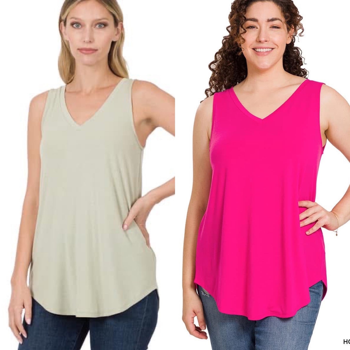 V Neck Sleeveless Top