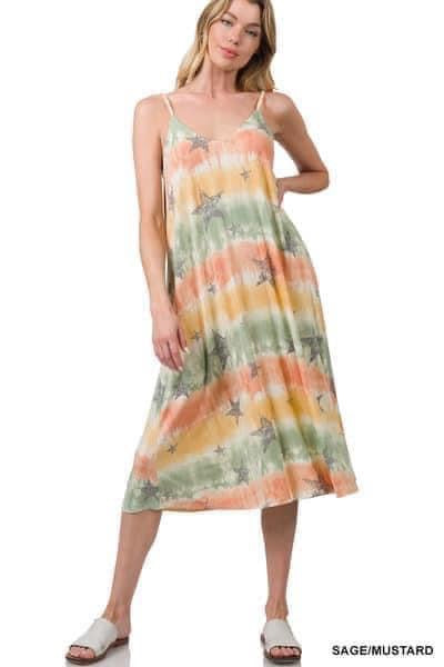 Zenana Tie Dye Star Dress