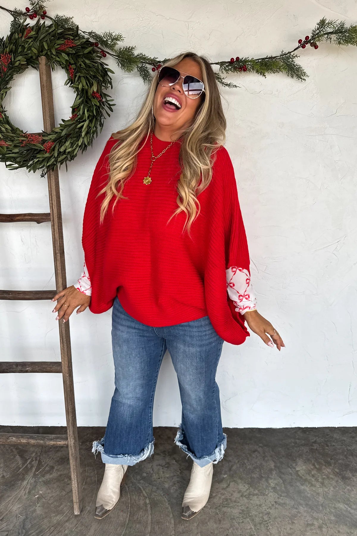Preorder - Christmas Meg Poncho Pullover - Multiple Colors