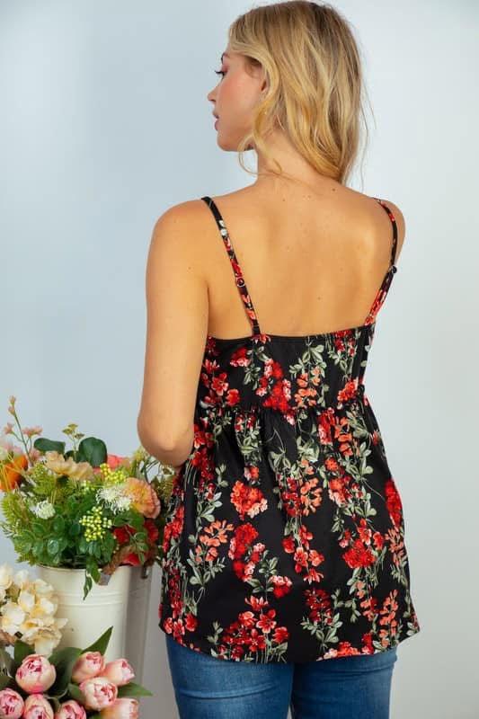 Floral Spaghetti Strap Tank