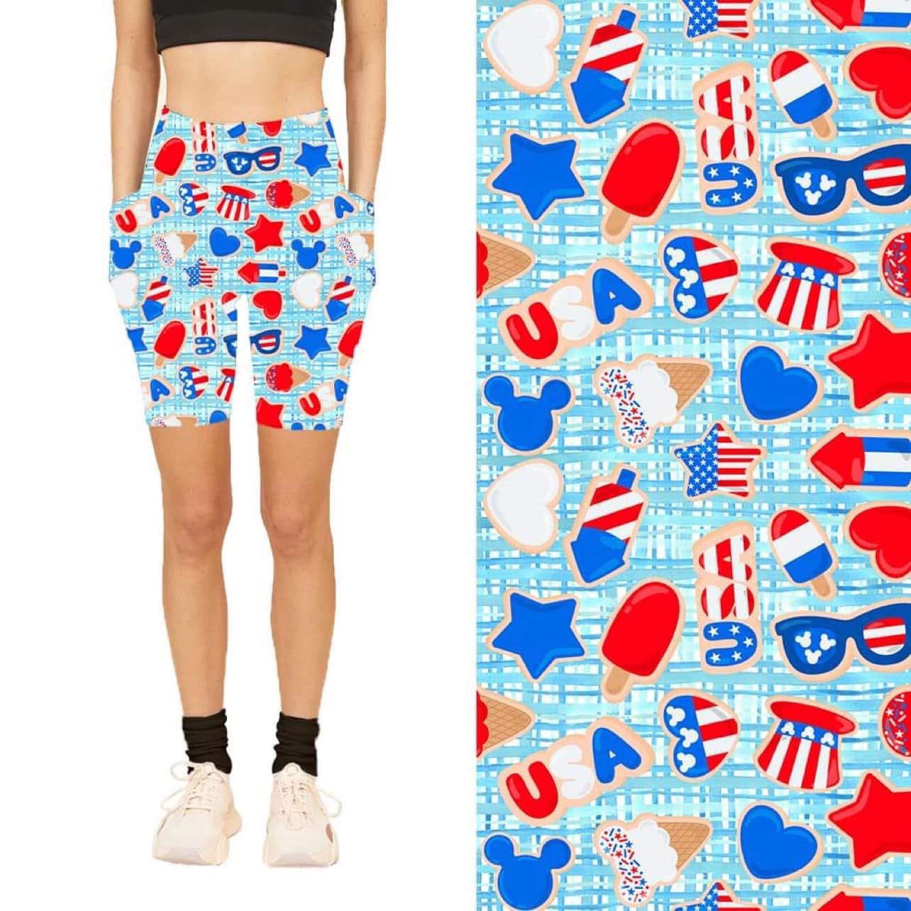 Red, White & Blue USA Bike Shorts