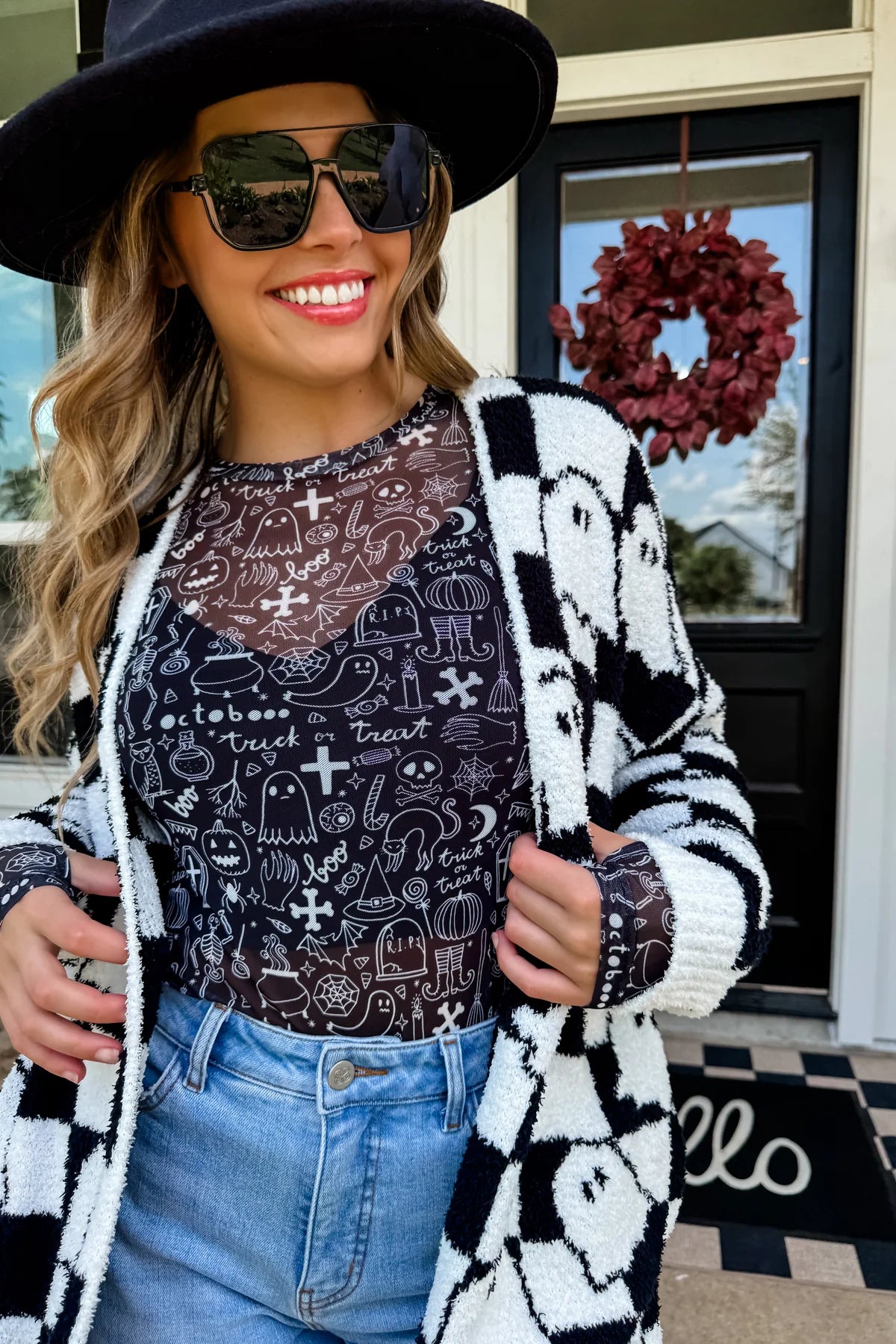 Preorder - Spooky Halloween Mesh Top