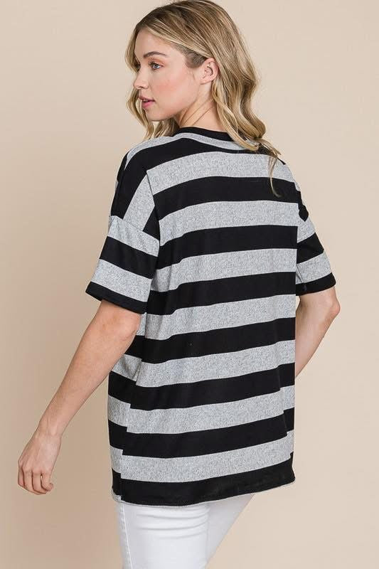 V-Neck Striped Tee