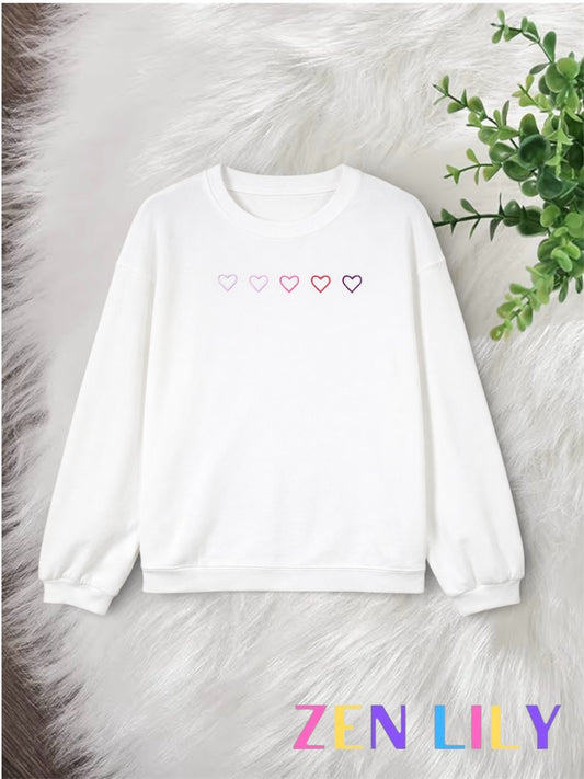 Heart Ribbed Embroidered Top