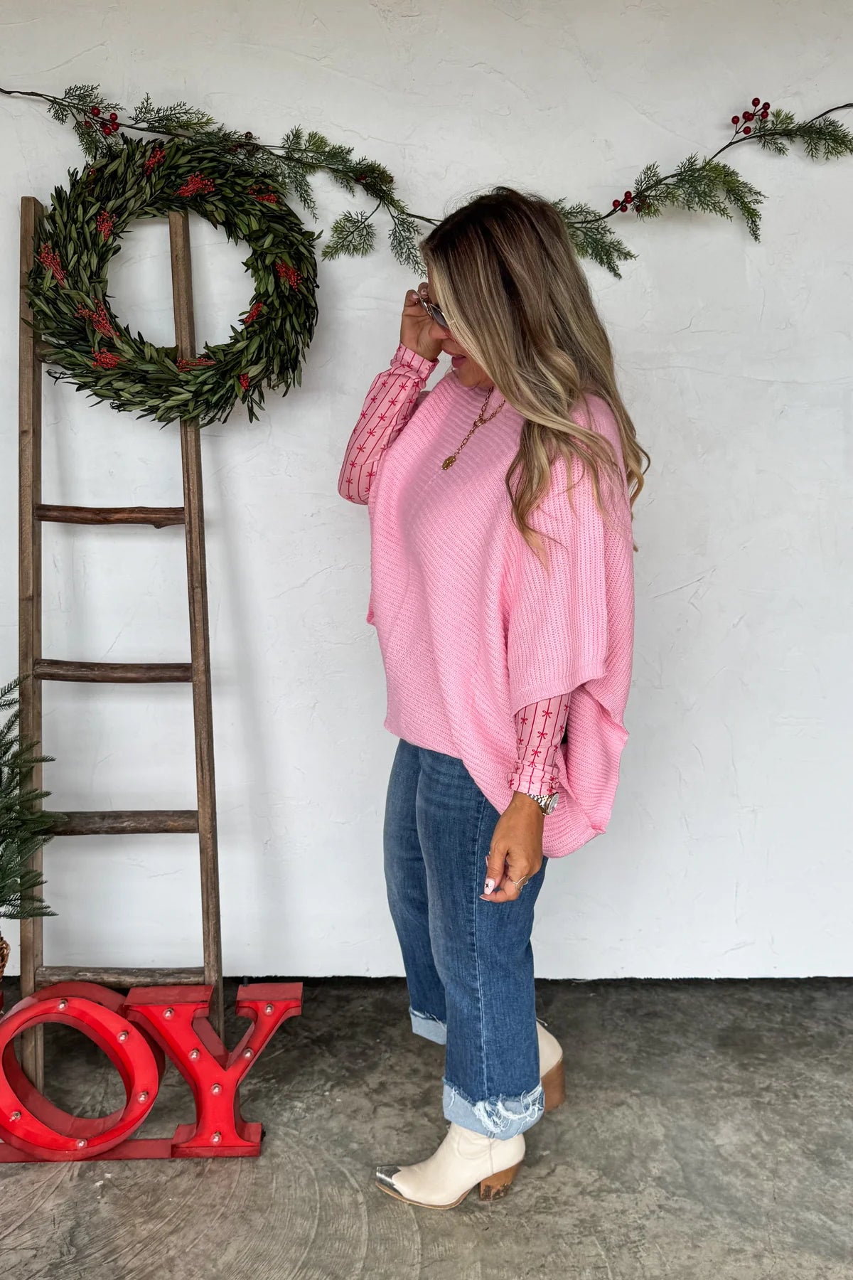 Preorder - Christmas Meg Poncho Pullover - Multiple Colors
