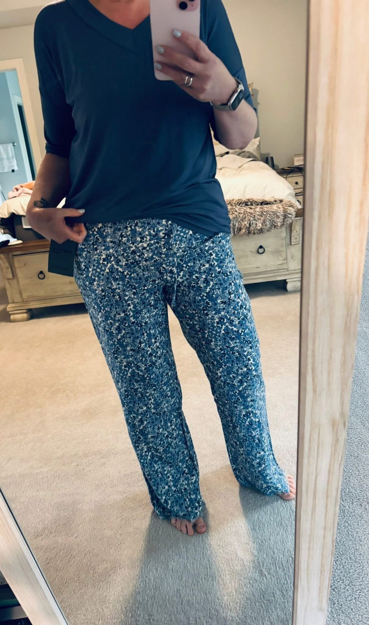 Printed Linen Pants