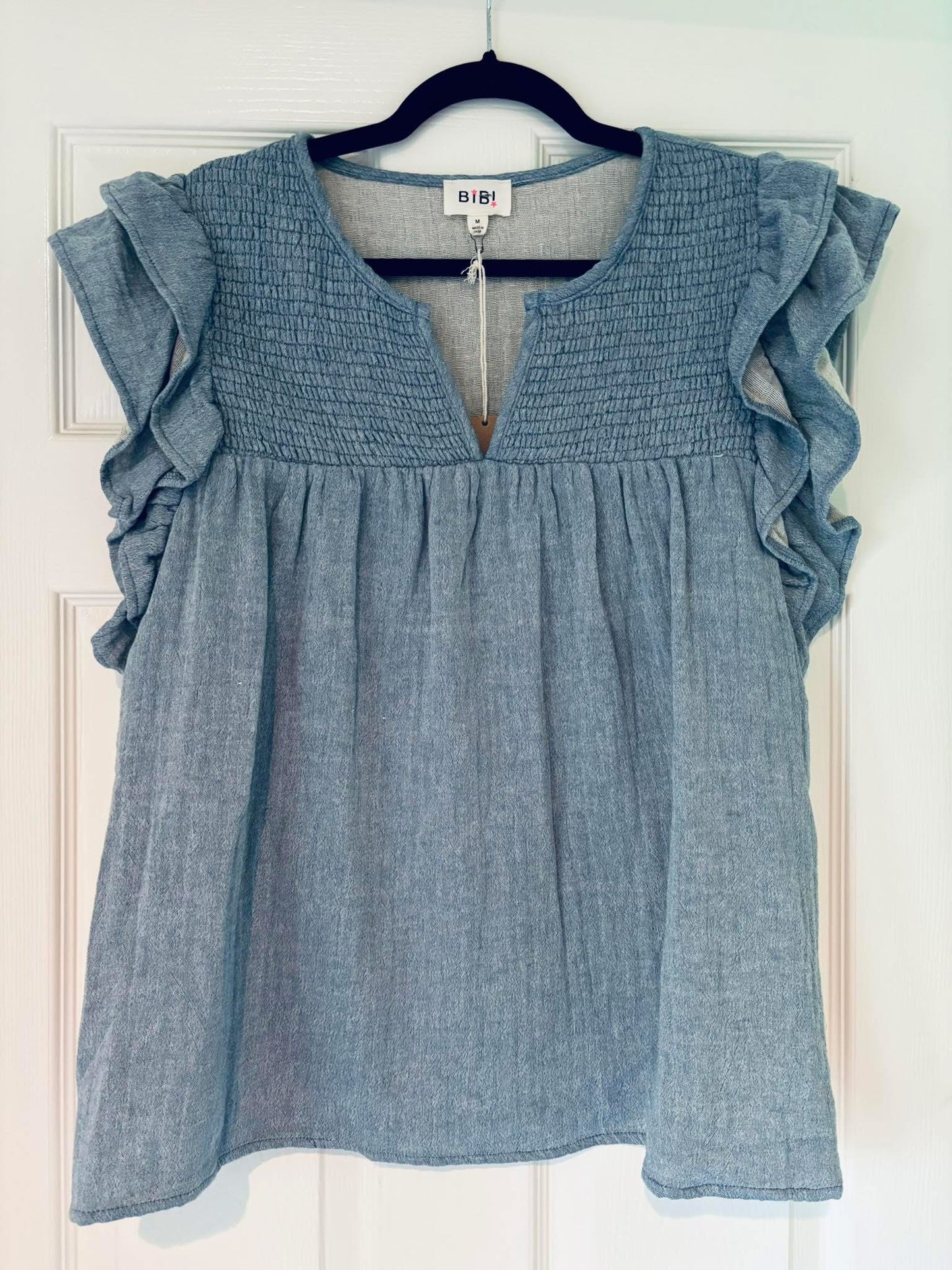 Babydoll Flutter Sleeve Top