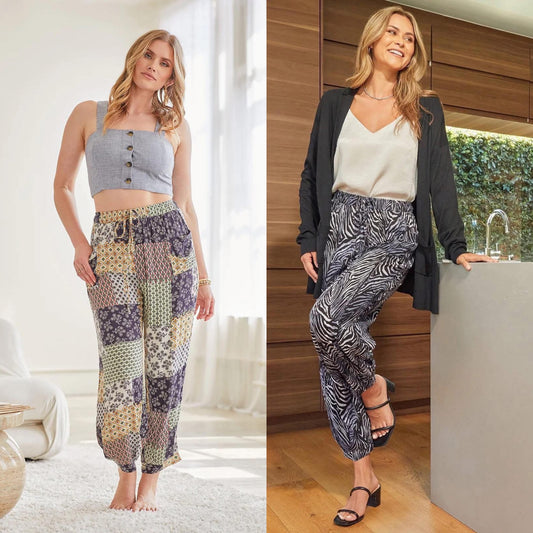 Drawstring Wide Jogger Pants With Tuck Hem