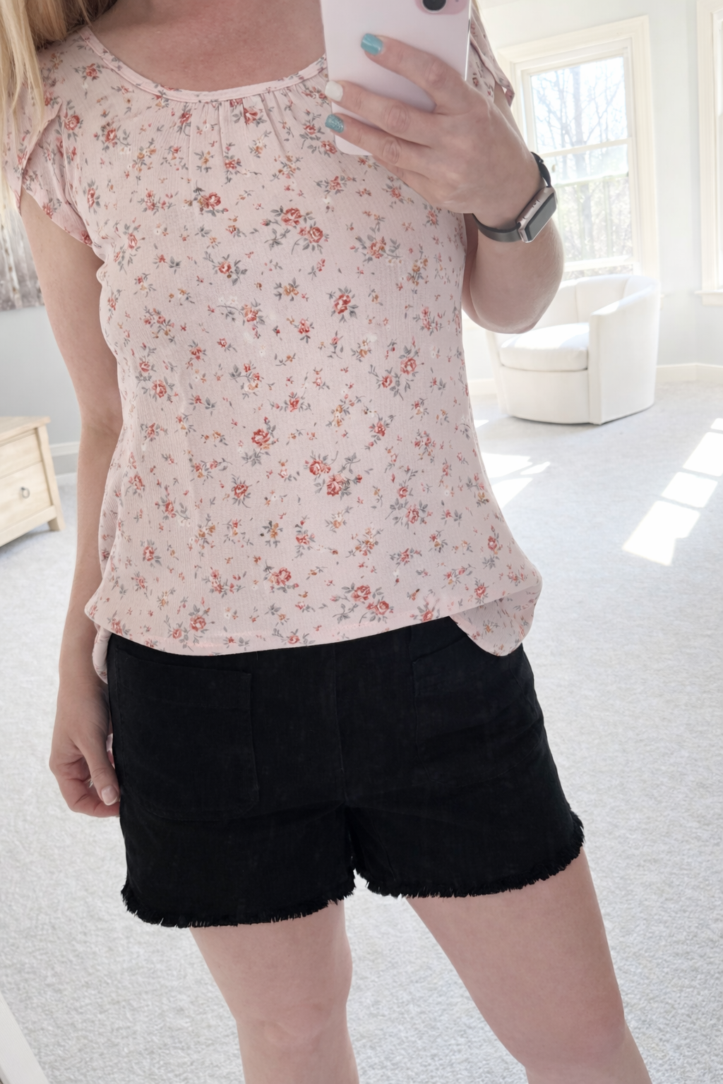 Floral Keyhole Top