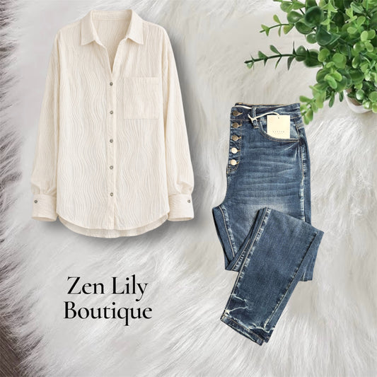 Button Up Top in Cream