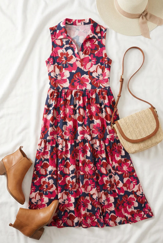 Floral Sleeveless Maxi Dress