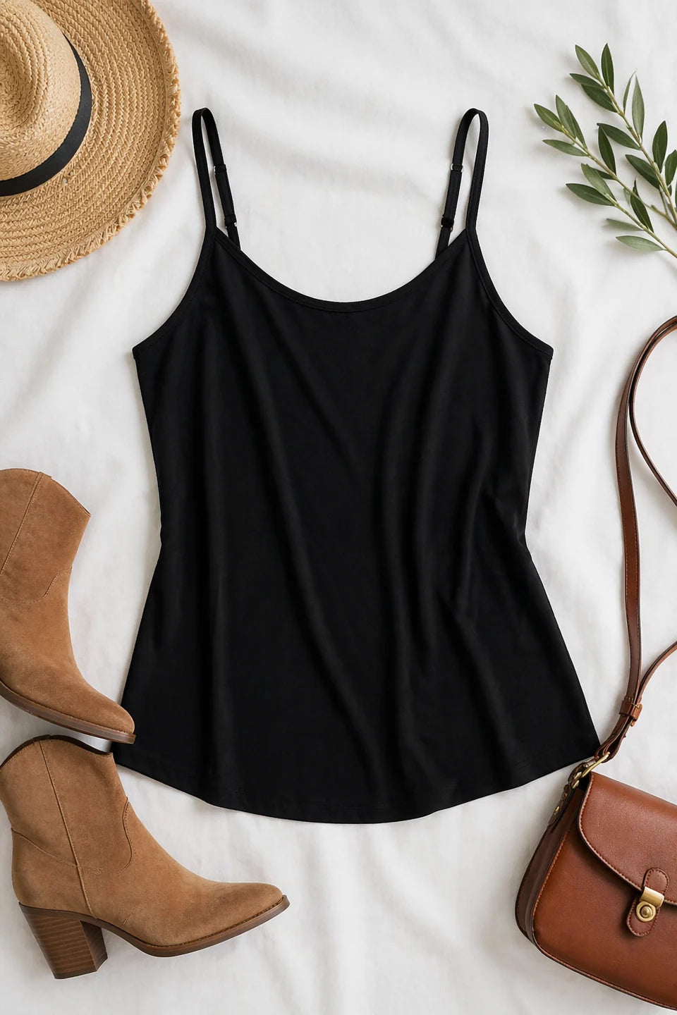 Adjustable Strap Cami in Black