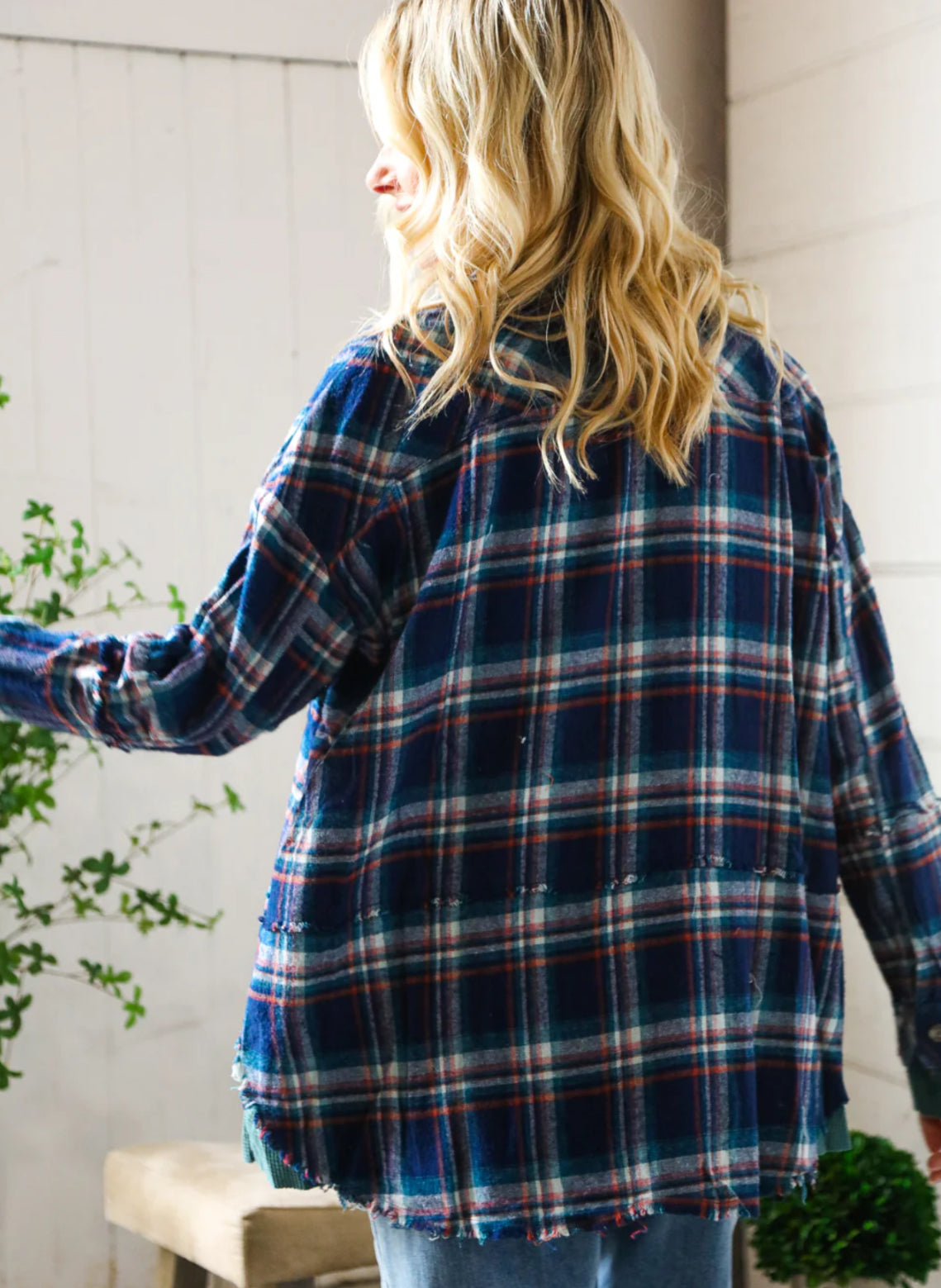 Button Up Plaid Flannel With Pockets and Thermal Trim