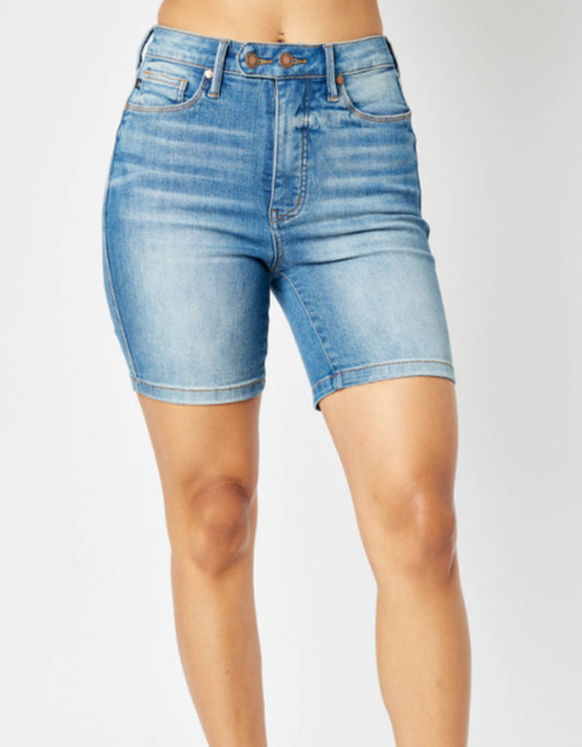 Judy Blue Tummy Control Double Button Bermuda Shorts