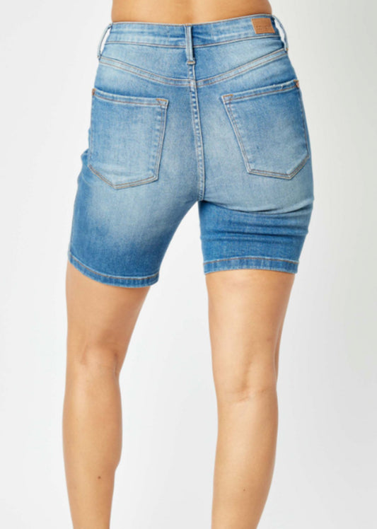 Judy Blue Tummy Control Double Button Bermuda Shorts