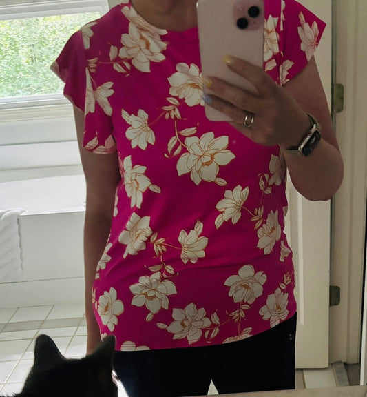 Floral Flutter Sleeve Top