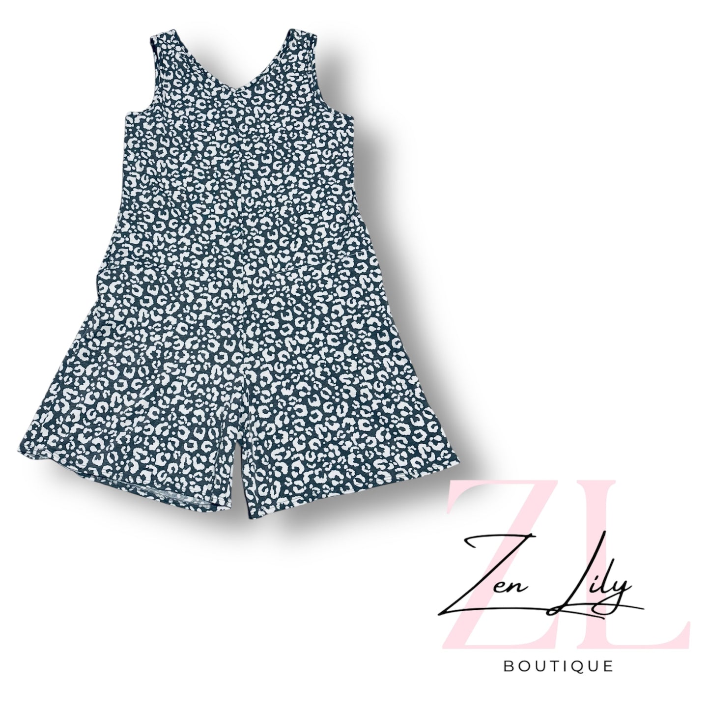 Leopard Romper With Pockets