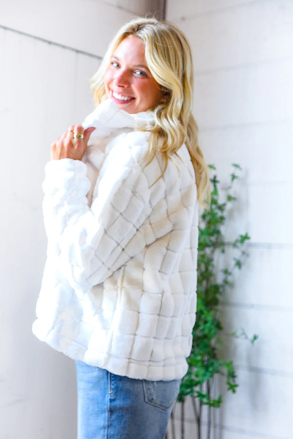 Checkered Fur Coat - 3 Options