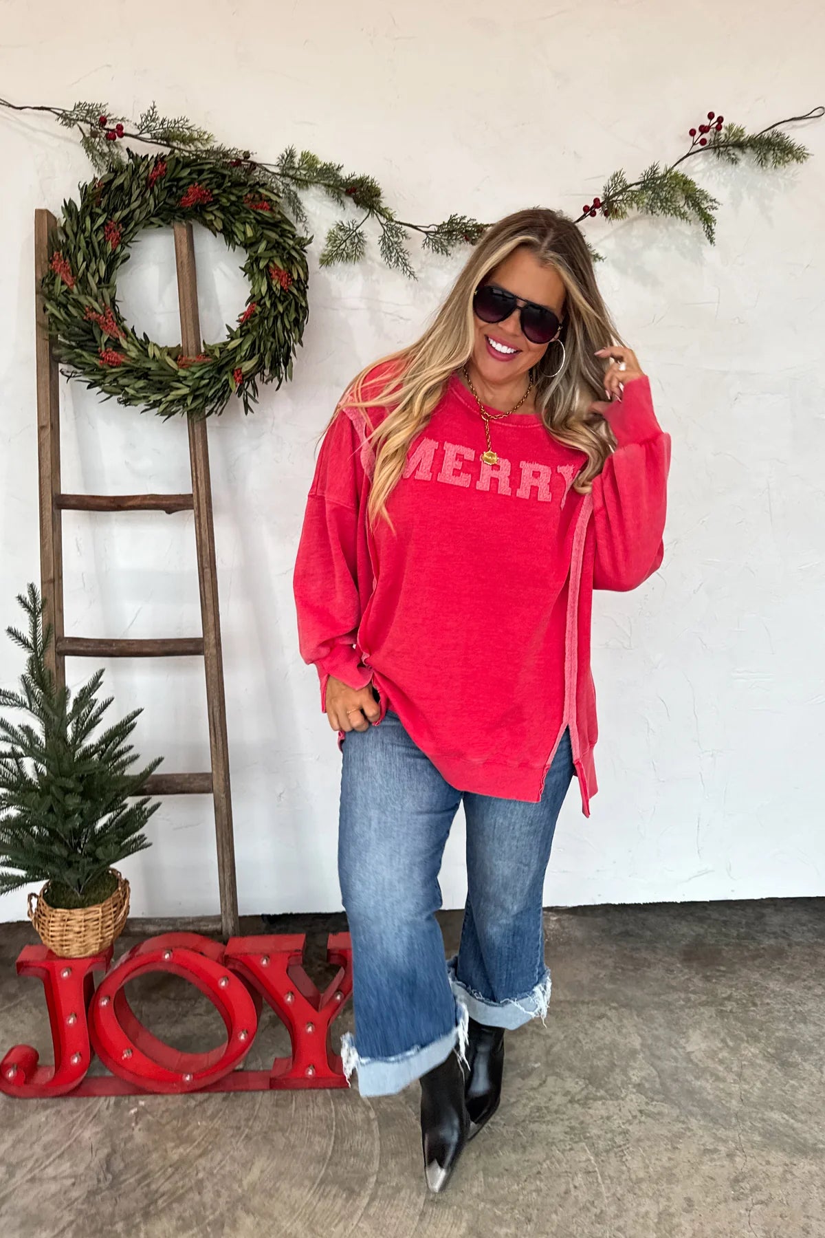 Preorder - Christmas Classic Crew Pullover - Merry & Ho Ho Ho