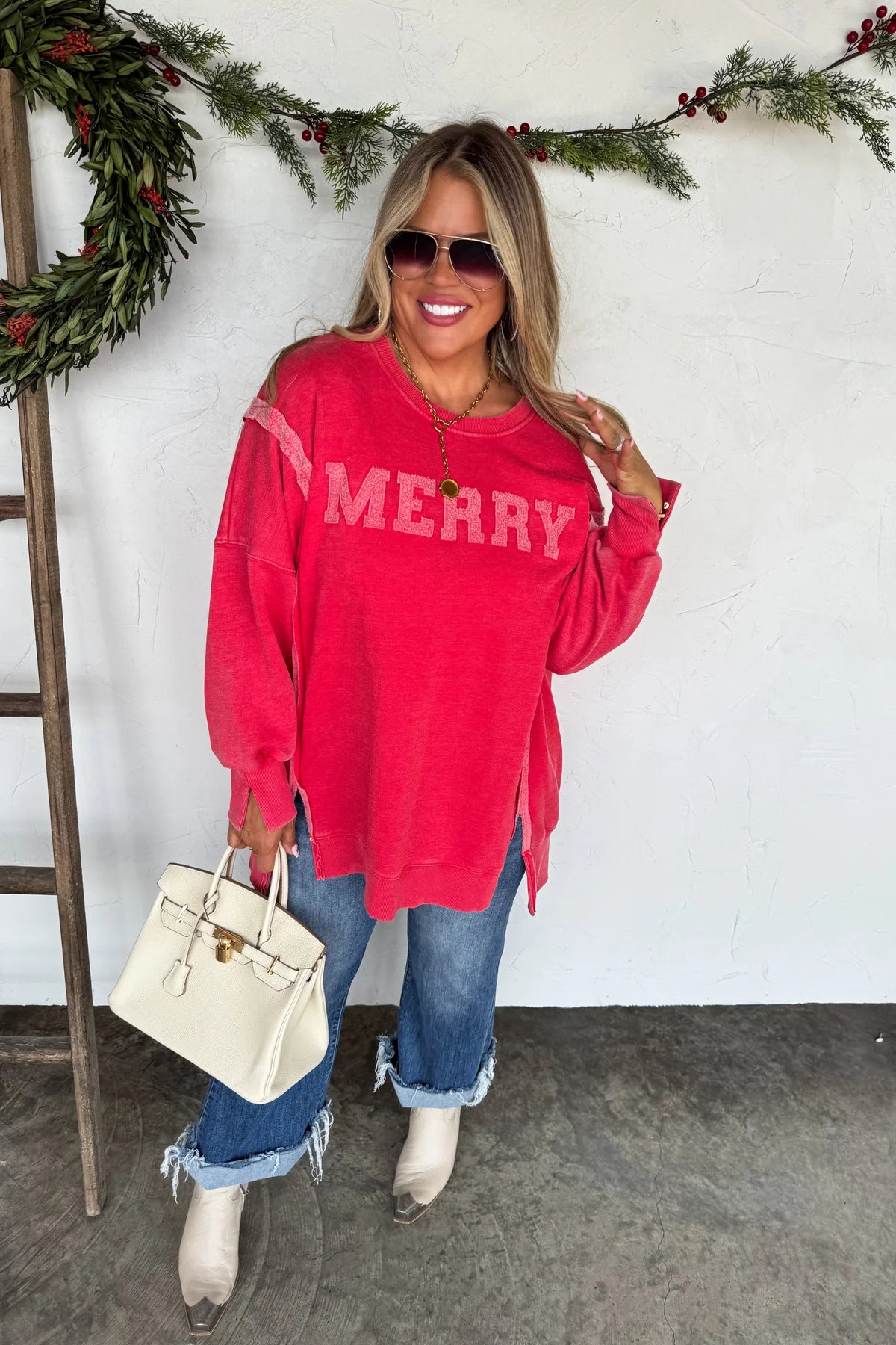 Preorder - Christmas Classic Crew Pullover - Merry & Ho Ho Ho