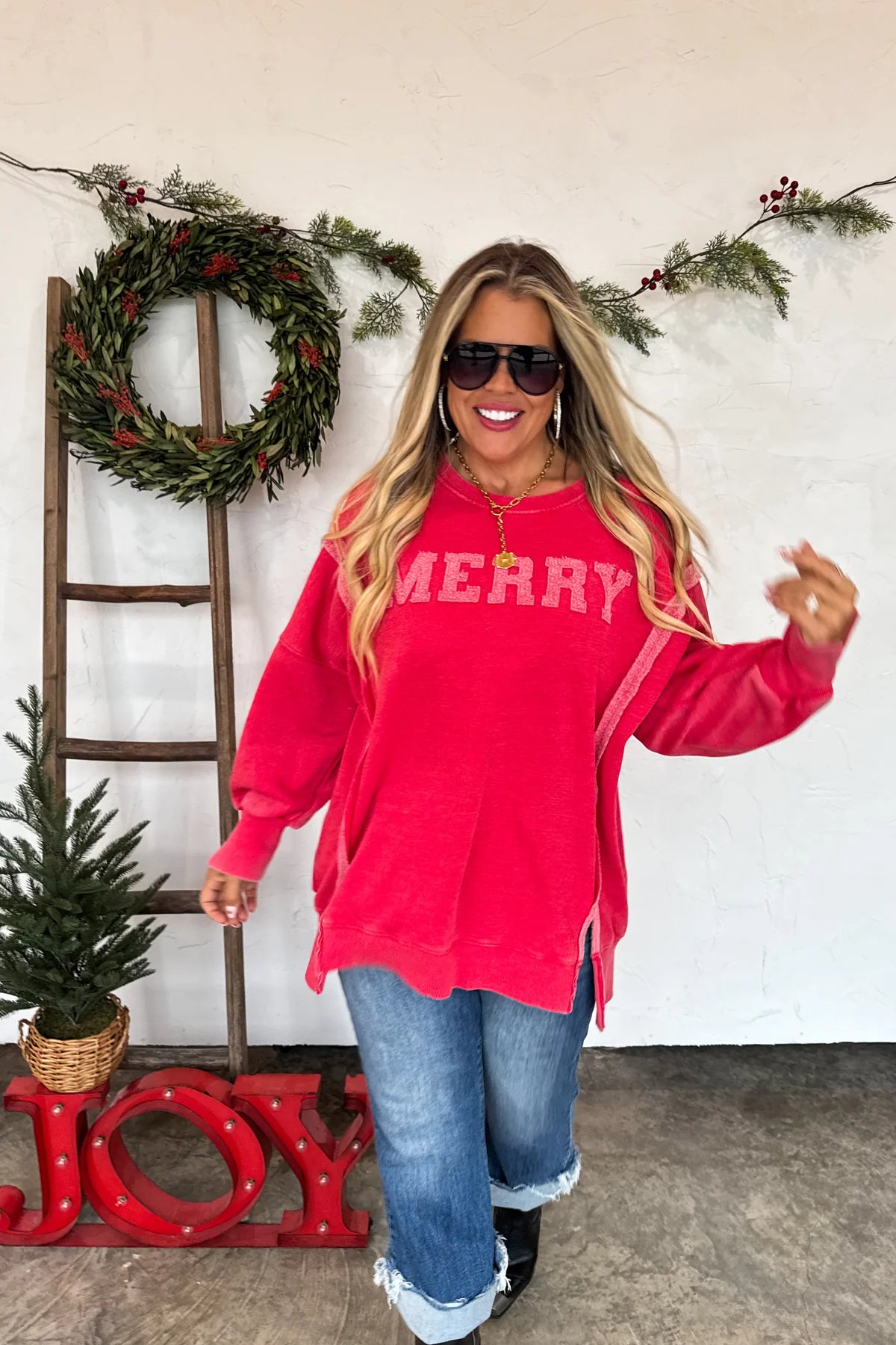 Preorder - Christmas Classic Crew Pullover - Merry & Ho Ho Ho