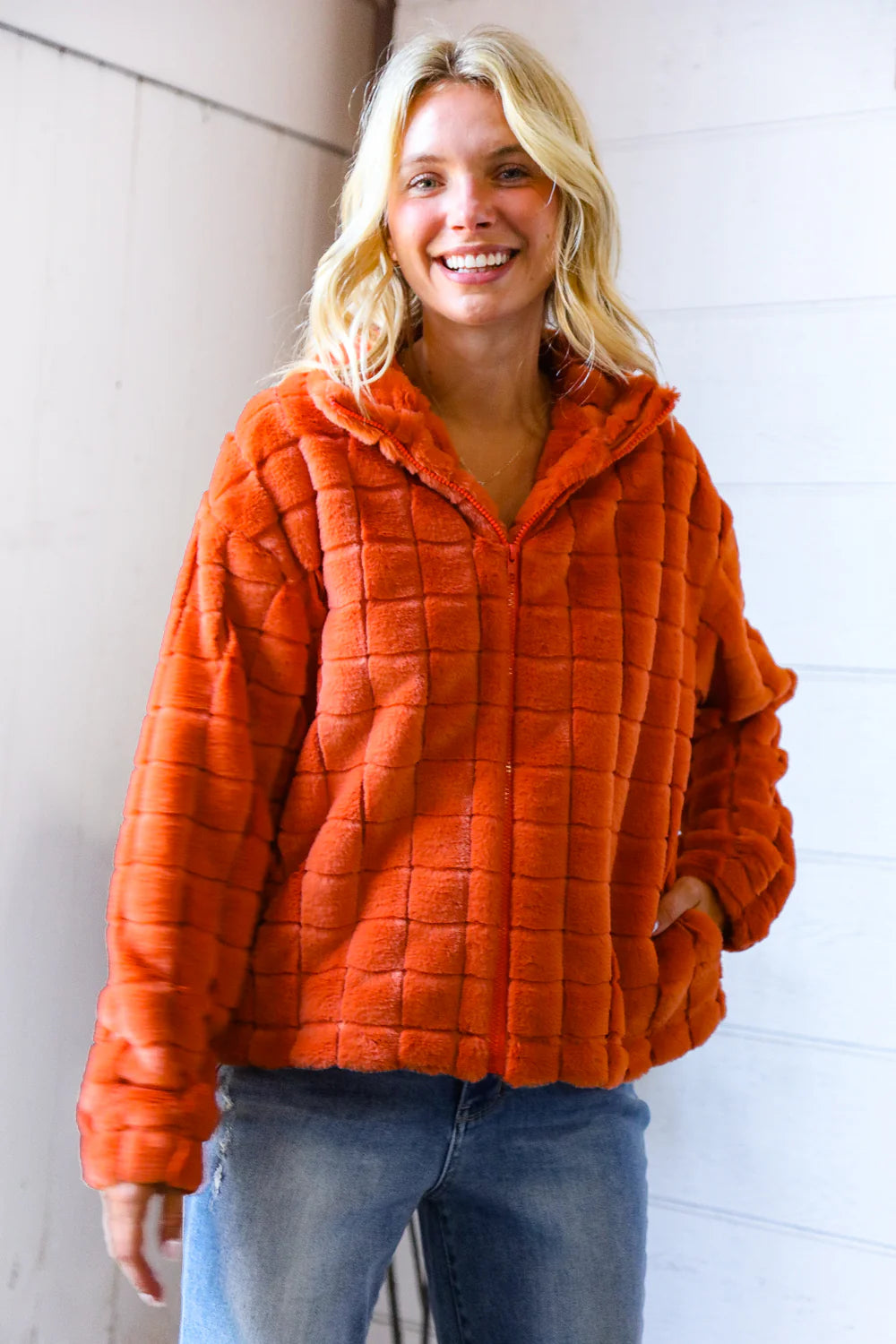 Checkered Fur Coat - 3 Options