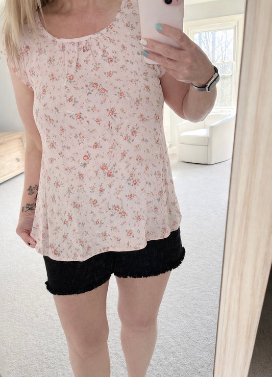 Floral Keyhole Top