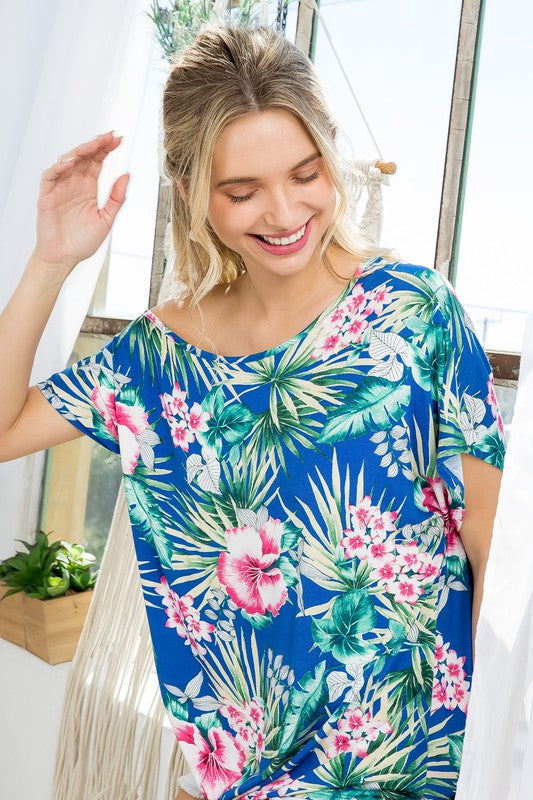 TROPICAL ONESHOULDER TOP