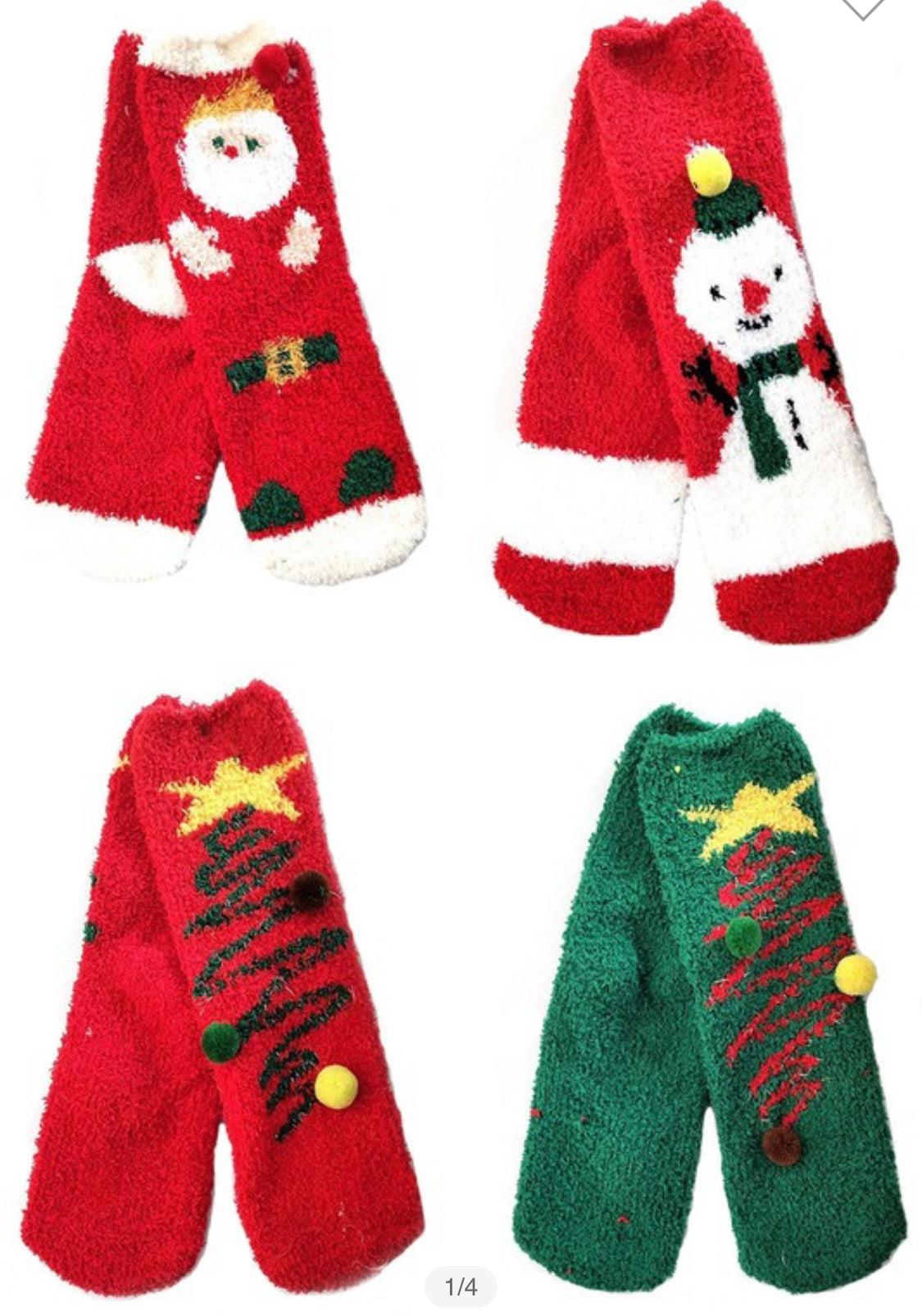Fuzzy Christmas Socks CB2