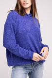 Hooded Brushed Melange Hacci Sweater - Multiple Colors Available