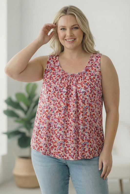 Floral Zip Back Tank