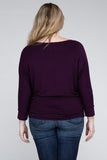 Plus Luxe Rayon Boat Neck 3/4 Sleeve Top- Multiple color options