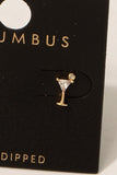 Cubic Zirconia Martini Glass Stud Earrings