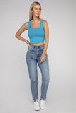 Cotton Square Neck Cropped Cami Top - 6 Color Options